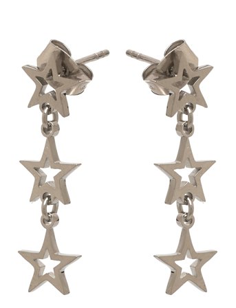 By Jolima Siri Star Earring Steel - Silver - ONE SIZE 2