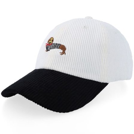 Iconic - Vit unconstructed Keps - French Hot Dog Corduroy Off White/Black Dad Cap @ Hatstore