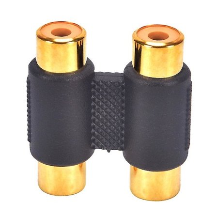 2-delad Dubbel Dubbel Rca Hona-till-hona Ljudkontakt Adapter Phono Kopplare