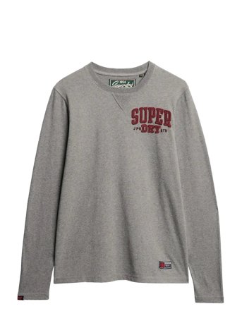 Vintage Athletic Chest Ls Tee Grey Superdry