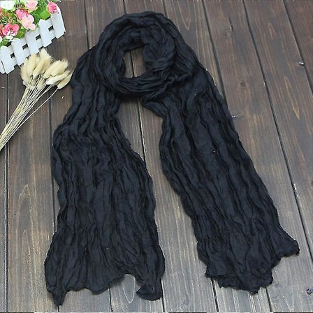 Dametørklæde Hovedtørklæde Hals Wrap Sjal Stort Krøllet Tørklæde