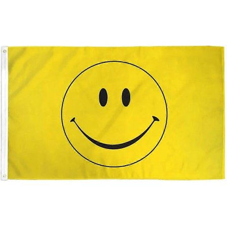 Happy Face Poly Flagg Gul Smiley Happy Face Smile Emoji Flaggmønster A 094