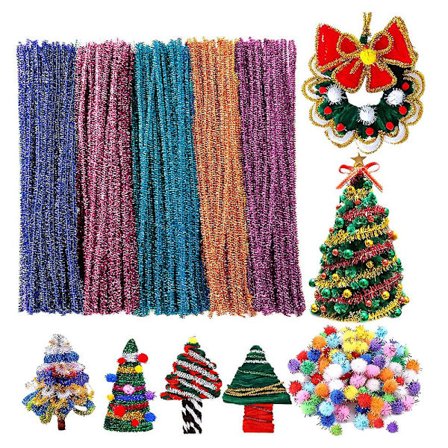 500 stk Pipe Cleaners, Juleglitter Pipe Cleaners, Til Kreative Juledekorasjoner Forbruksartikler Kunst Og Håndverksprosjekt