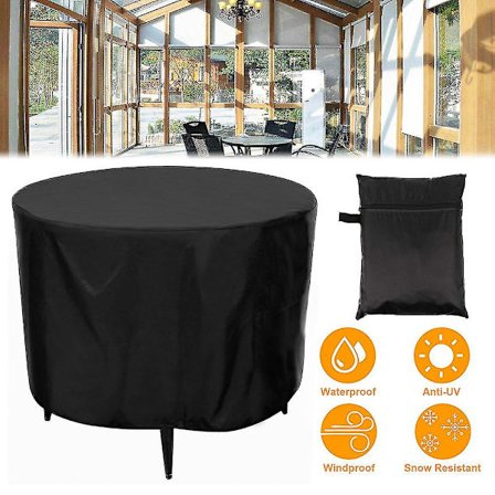 Utomhus trädgårdsmöbler regnskydd svart möbler bord stol set vattentätt överdrag runt soffa trädgård uteplats regndammsskydd(120*75cm)
