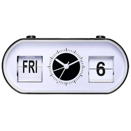 Stille moderne manuelt vendbart vækkeur med kalenderfunktion til boligindretning