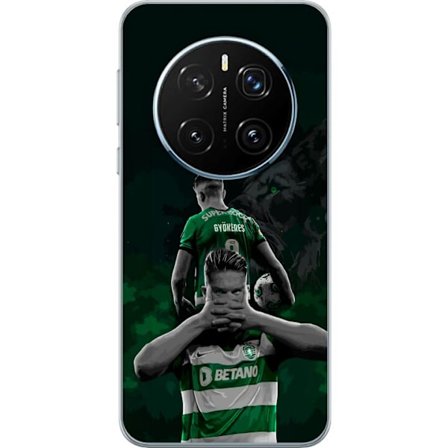 Yhteensopiva Puhelinkuori Honor Magic7 Pro Neonmotiivi, jossa teksti "Gaming is in my DNA" sinisenä ja punaisena tiiliseinällä, jossa loistava DNA-spi