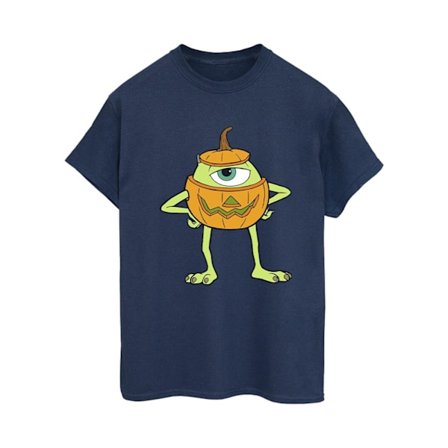 Monsters Inc Dam T-shirt med Mike Pumpa, Boyfriend-modell, Halloween
