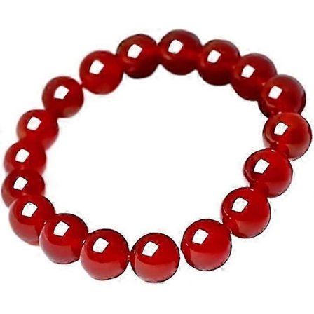 10mm Naturlig Rød Jade Armbånd Menn Kvinner Smykker Runde Karneol Perler Stretch Armbånd Bangle Lykkeamulett Gave Elskere Tilbehør