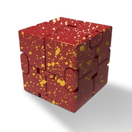Fidget Toy Infinite Cube Stress Relief Flip Block - Punainen-Keltainen Red