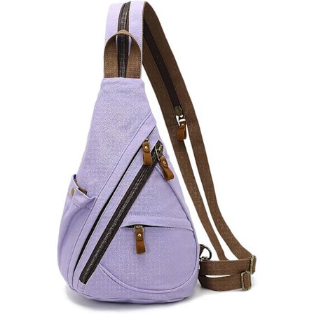Canvas Sling Bag - Liten Crossbody ryggsäck Shoulder Casual Daypack ryggsäck för män kvinnor