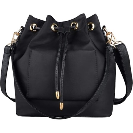 Bucket Bag, Dragsko Axelväska Vattentät Nylon Bucket Bag