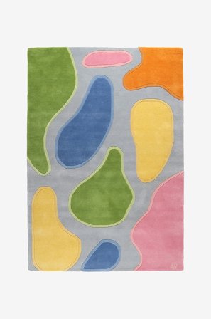 InHouse Group - Matta i ull Amoboes - Blå - Ullmattor - 200X290 - Från Homeroom