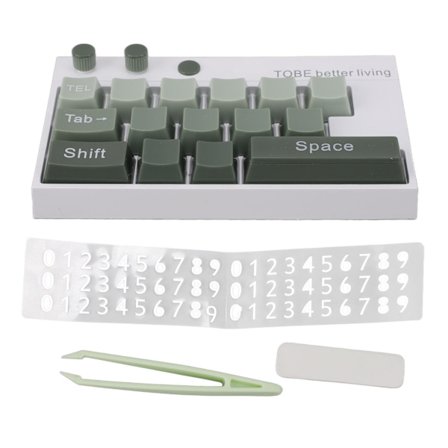 Mekaanisen näppäimistön koristeet, valaisevat numerotarrat, vihreä kotiin, työpöydälle, toimistoon