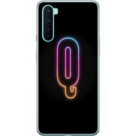 Kompatibelt Mobildeksel til OnePlus OnePlus Nord Minimalistisk neonbokstav Q i skinnende farger mot mørk bakgrunn