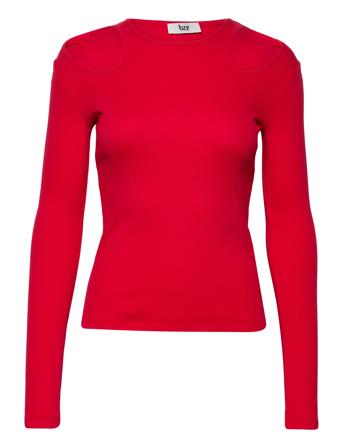 Fiona Box Knit T-shirts & Tops Long-sleeved Rød Bzr