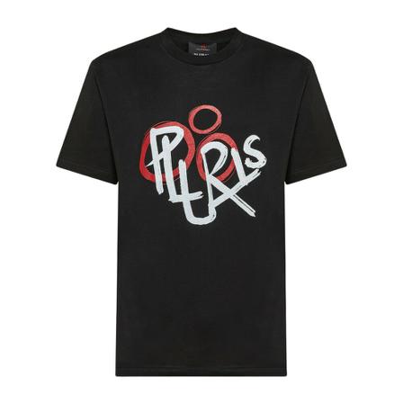 Peuterey, Gots certified jersey colour block t-shirt Zwart, Heren, Maat:M