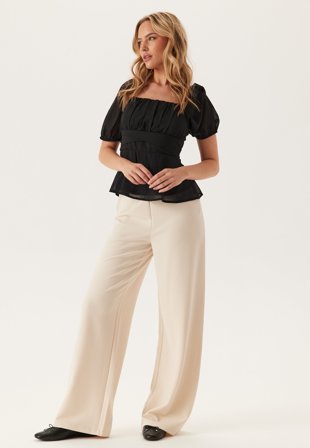 BUBBLEROOM - Square Neck S/S Georgette Blouse - 44