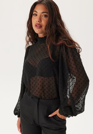 Happy Holly High Neck Dobby Blouse Vaatteet