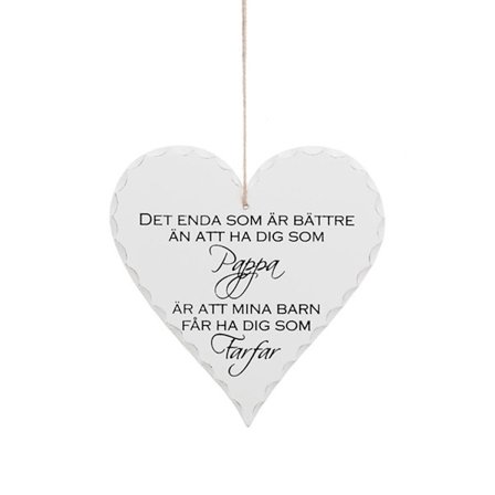 Hängande hjärta 20 cm Pappa - Farfar