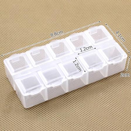 10 rutenett plast rektangulært rom Oppbevaringsboks øredobber Je S