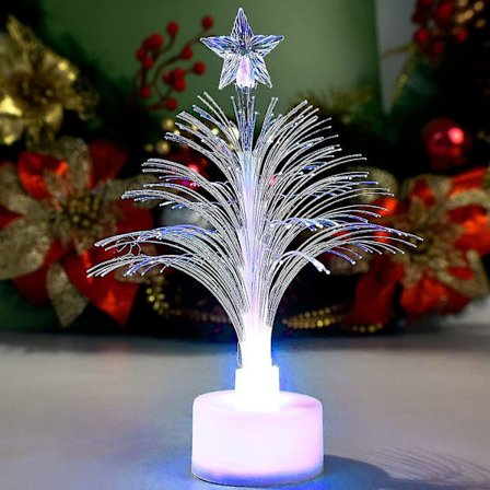 Mini-valokuitu LED-kuusi, värinvaihtava, paristokäyttöinen, joulu