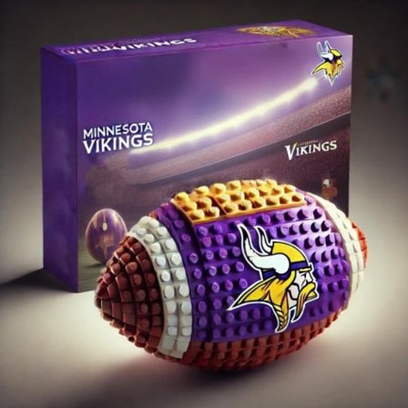 Minnesota Vikings Fotball Byggeklosser Leke, NFL Lag Klossemodell, Hjemmeutgave
