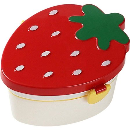 Kaksikerroksinen bento-rasia, sopii aikuisille, tiivis lasten bento-rasia, mukana ruokailuvälineet, söpö mansikanmuotoinen salaatti-voileipärasia.