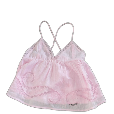 Ljusrosa broderad linnetopp Gina Tricot