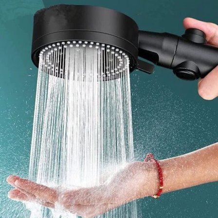 Korkeapainesuihkupää - 5-asetuksinen käsisuihku vedensäästötoiminnolla ja on/off-painikkeella