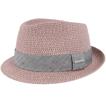 Stetson - Toyo Dusty Rose Trilby Straw Pink Hat - @ Hatstore