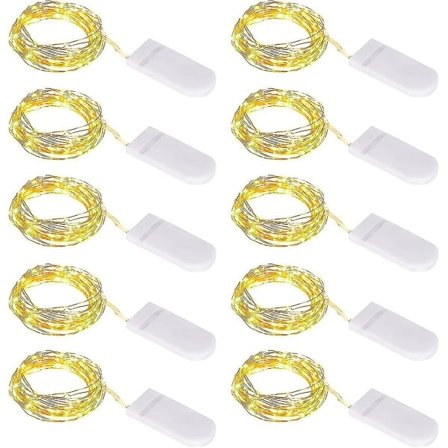1m 10 Micro Valosarjaa Pieni Paristolla 10 Kappaletta Led-valosarja