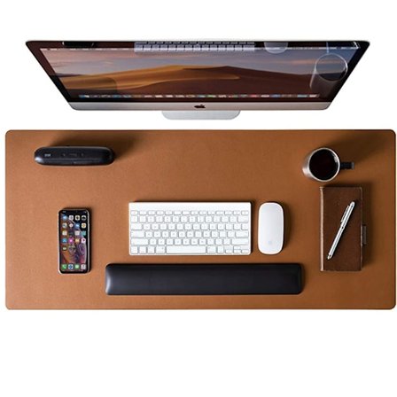 Skinn skrivebordsbeskytter, musematte, kontor skrivebordsmatte, sklisikker PU