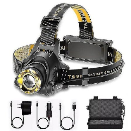 990000lm LED pandelampe genopladelig zoombar hovedlygte ultra lys udendørs camping vandreture lys