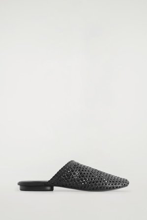 COS Braided Leather Mules in Black - Women