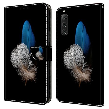 För Sony Xperia 10 V skyddande case 3d-mönsterutskrift Pu- cover med stativ