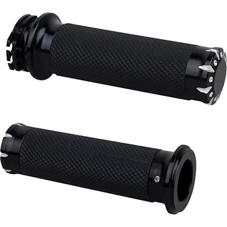 Styrehåndtak for motorsykkel, gasshåndtak for 1" / 25 mm styre, universal, kompatibel med Harley Dyna Sportster 883 1200 Road Electra Glide So