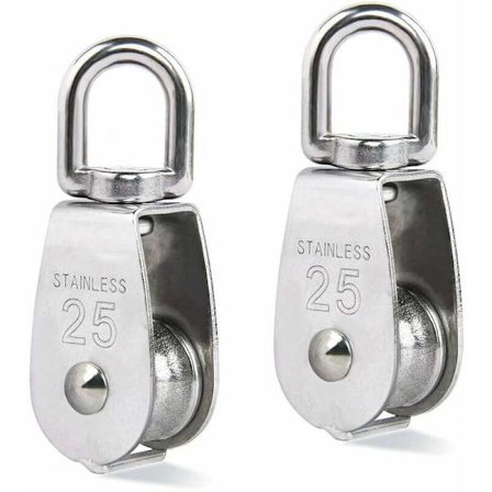 Repskivehjul Lyftblokk M25 304 Rustfritt Stål Enkel Repskive 2-pakning