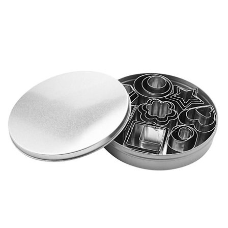 24 stk. Mini Cookie Cutter Form Sæt Cookie Form Rustfrit Stål Konditordej Donut Ler Metal Brød
