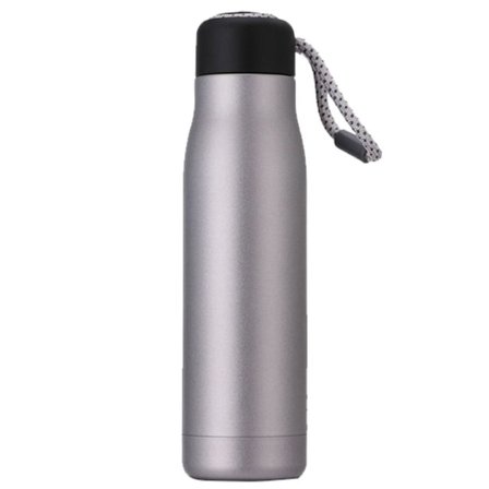 Rustfrit stål vakuumisoleret genanvendelig vandflaske sølv KLB
