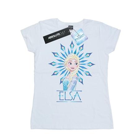 Disney Dam/Dam Frozen Elsa Snowflake Bomull T-shirt L Vit White L