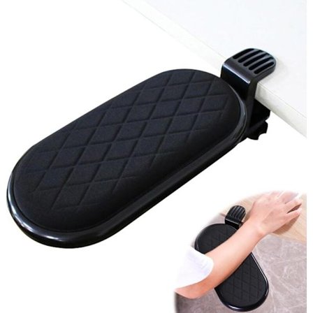 Armlene, skrivebordsarmstøtte, justerbar armstøtte, ergonomisk håndleddsstøtte for dataarm, 180° justerbar, egnet for hjem og kontor, svart