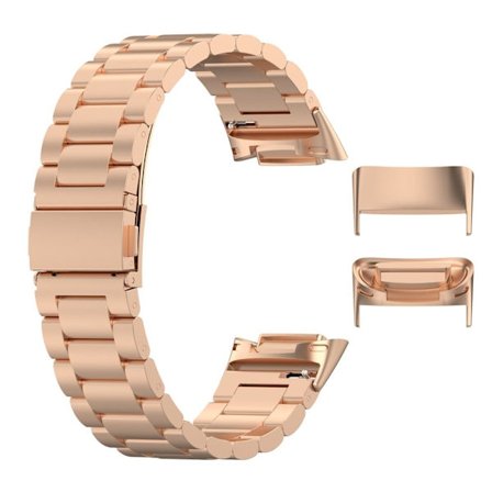 1 par Fitbit Charge 5 metallkontakt som ersättning för klockarmband - Roséguld