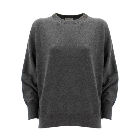 Brunello Cucinelli, Sweatshirt M12183600_C079 Szary, Kobieta, Rozmiar: M
