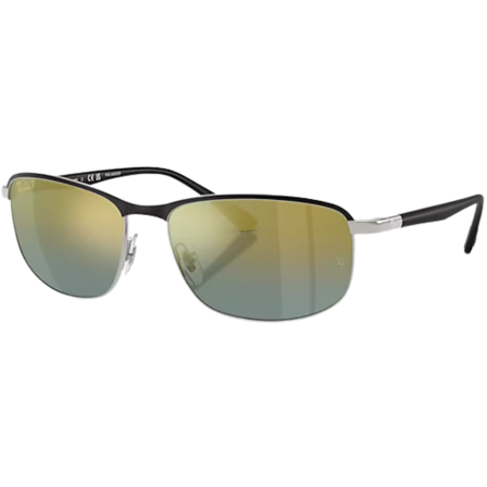 Ray-Ban RB3671CH Polished Black On Silver Gradient Gold Chromance