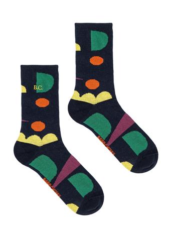 Multicolor Shapes Long Socks Socks & Tights Socks Grønn Bobo Choses*Betinget Tilbud