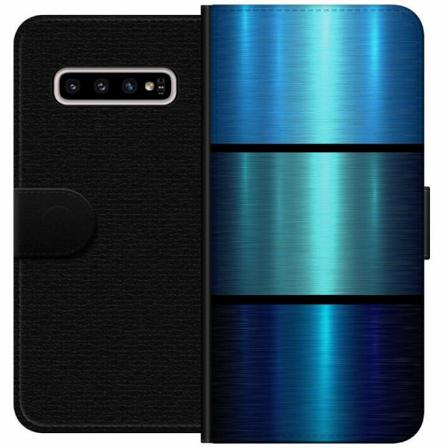 Samsung Galaxy S10+ Plånboksfodral Blue Metallic Stripes