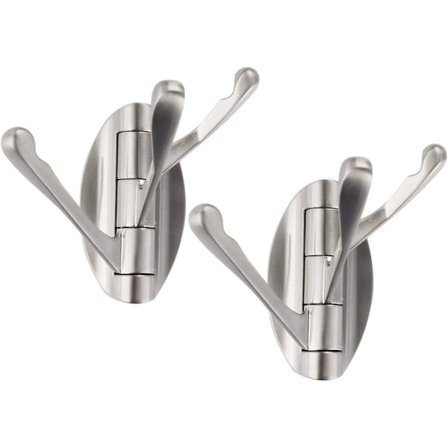 Fällbar krok väggmonterad svängarm trippel klädkrok badrum kök garage klädhängare 2 st)