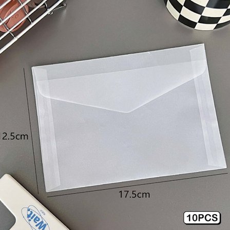 10 STK Semi-transparente konvolutter for oppbevaringspose for DIY-fotokort