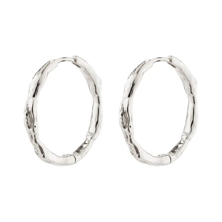Pilgrim Eddy Genanvendt Organic Shaped Hoops Large Sølv Belagt, Tøj & Bolig, Smykker, Øreringe