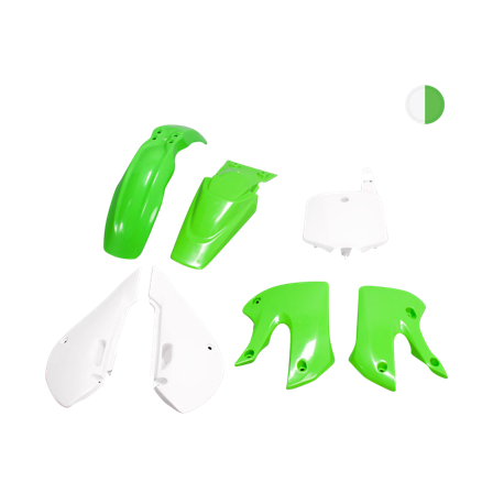 Kit Plastiche Rtech Verde-Bianco - Kawasaki KX 65 2001-2022